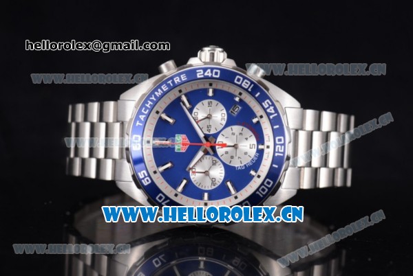 Tag Heuer Formula 1 Miyota Quartz Stainless Steel Case/Bracelet with Blue Dial and Stick Markers - Click Image to Close